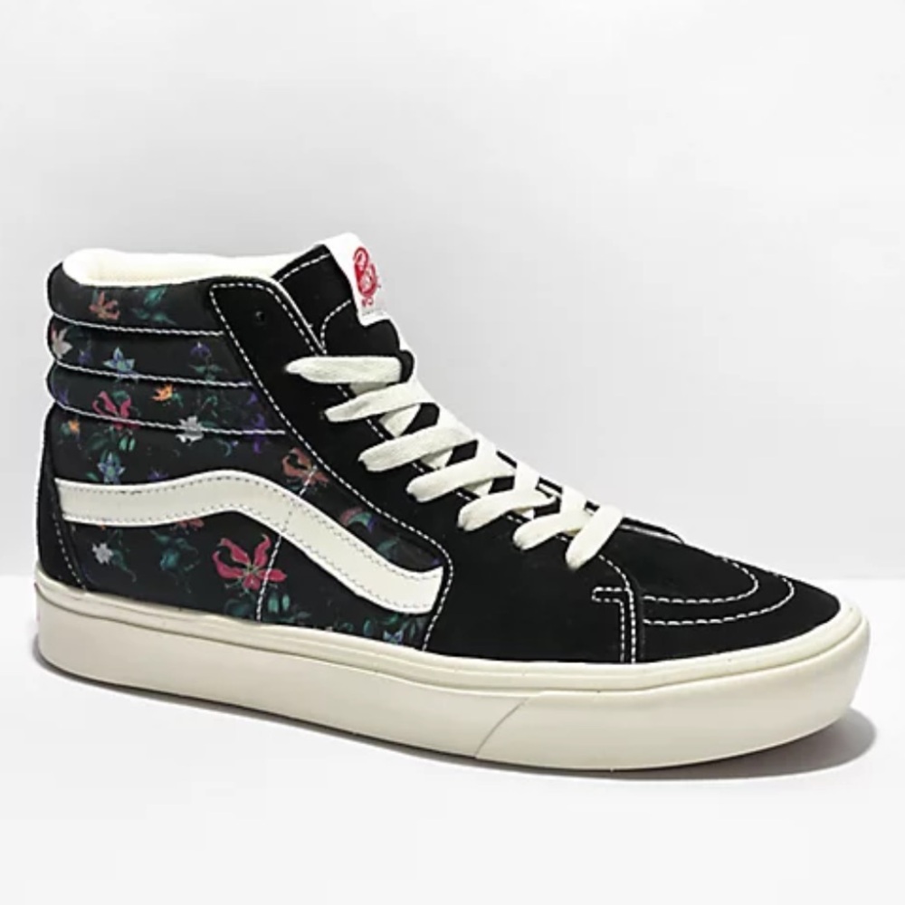 VANS | Sk8-Hi ComfyCush Fatal Floral & Black Skate Shoes